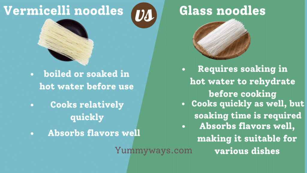 Vermicelli vs glass noodles